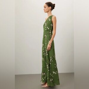 Reformation Evelyn One Shoulder Green Floral Dress Lomita